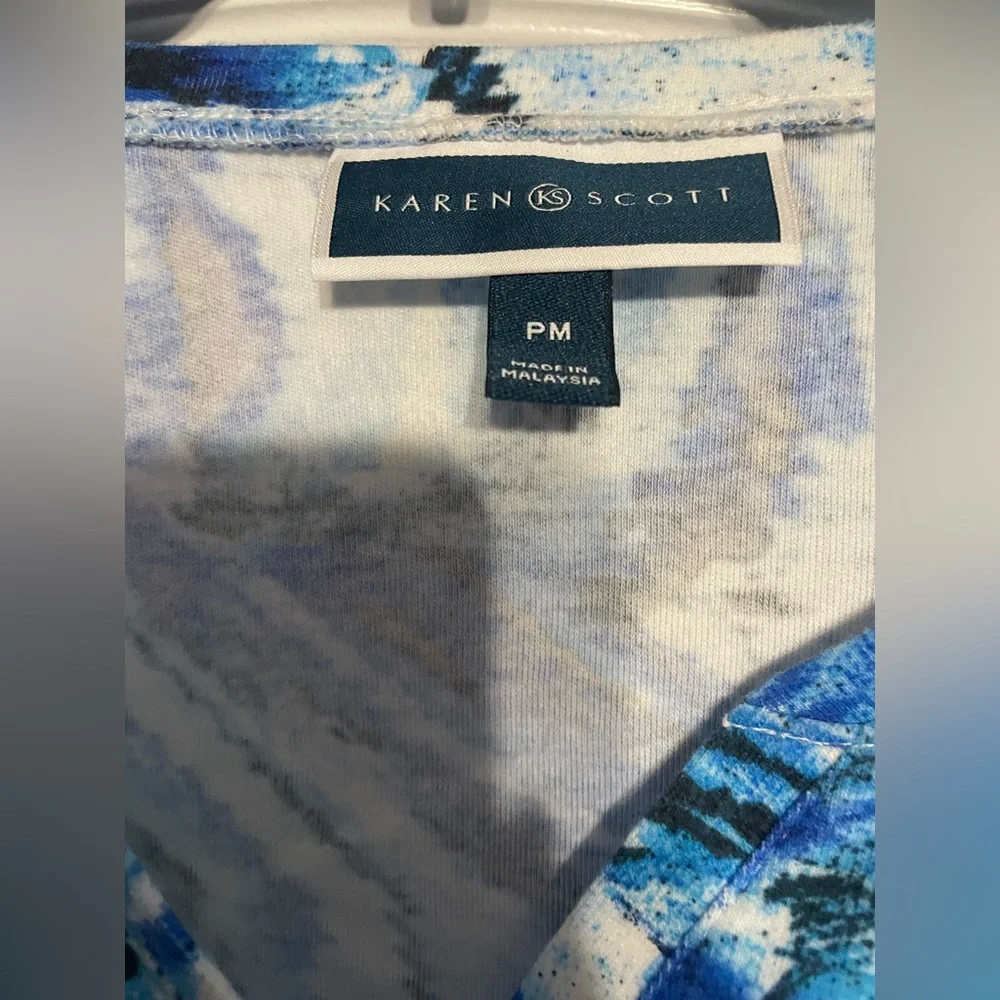 Karen Scott PM beautiful blue blouse - Picture 3 of 3